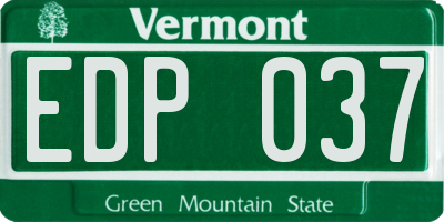 VT license plate EDP037