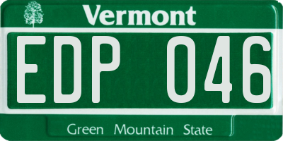 VT license plate EDP046