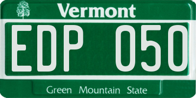 VT license plate EDP050