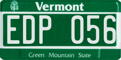 VT license plate EDP056