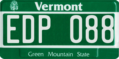 VT license plate EDP088