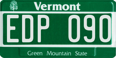 VT license plate EDP090