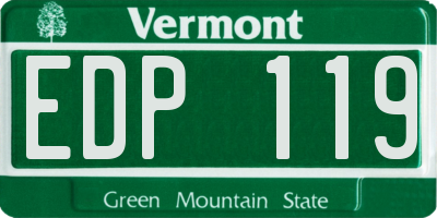 VT license plate EDP119