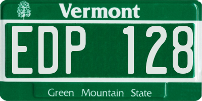 VT license plate EDP128