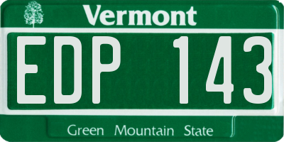 VT license plate EDP143