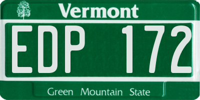 VT license plate EDP172
