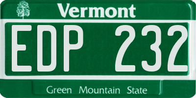 VT license plate EDP232