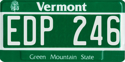 VT license plate EDP246