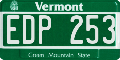 VT license plate EDP253