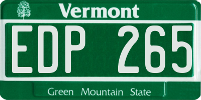 VT license plate EDP265