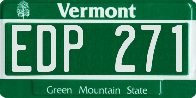 VT license plate EDP271
