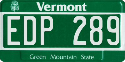 VT license plate EDP289