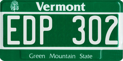 VT license plate EDP302
