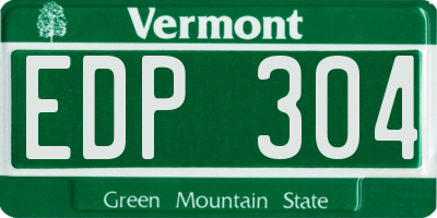 VT license plate EDP304