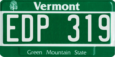 VT license plate EDP319