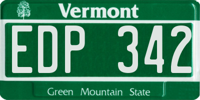 VT license plate EDP342