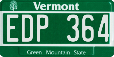 VT license plate EDP364
