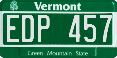 VT license plate EDP457