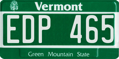 VT license plate EDP465