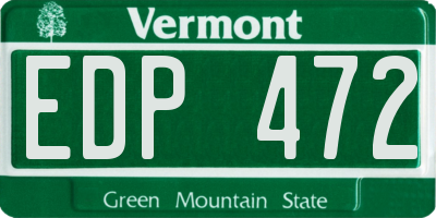 VT license plate EDP472