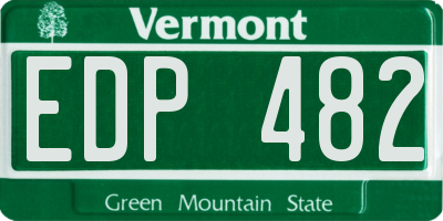VT license plate EDP482