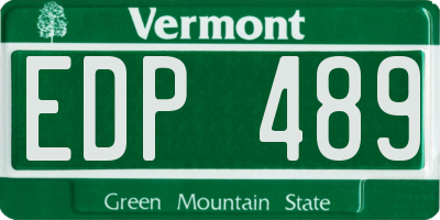 VT license plate EDP489
