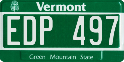 VT license plate EDP497