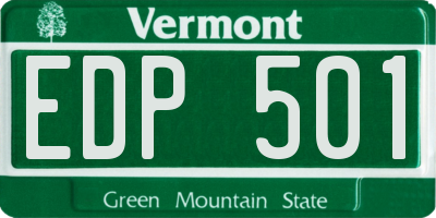 VT license plate EDP501
