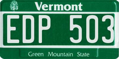 VT license plate EDP503