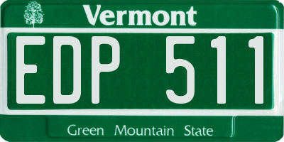 VT license plate EDP511