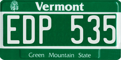VT license plate EDP535
