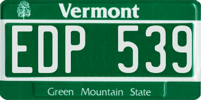 VT license plate EDP539