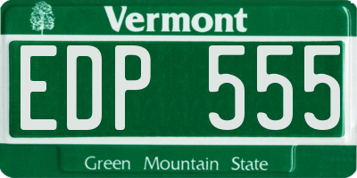 VT license plate EDP555