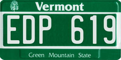 VT license plate EDP619
