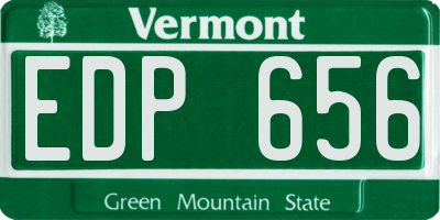 VT license plate EDP656