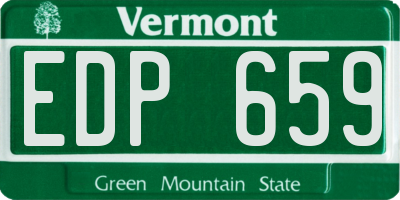 VT license plate EDP659