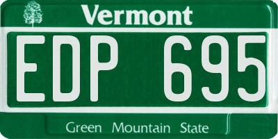VT license plate EDP695