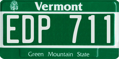VT license plate EDP711