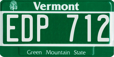 VT license plate EDP712