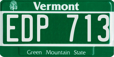 VT license plate EDP713