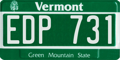 VT license plate EDP731