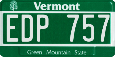VT license plate EDP757