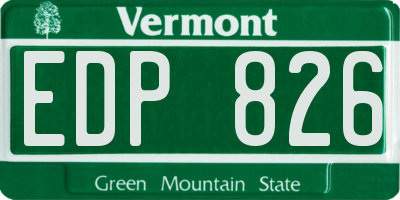 VT license plate EDP826