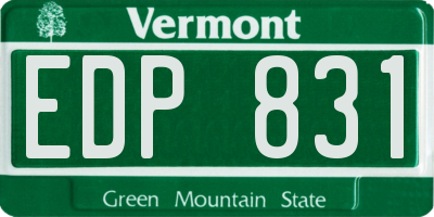 VT license plate EDP831