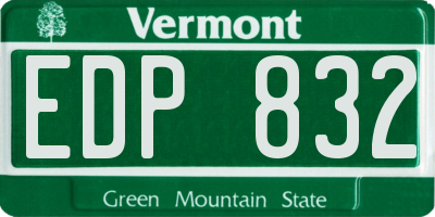 VT license plate EDP832