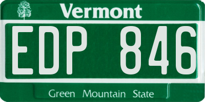 VT license plate EDP846