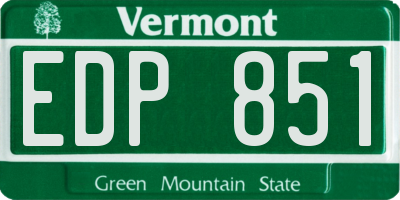VT license plate EDP851