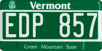 VT license plate EDP857