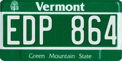 VT license plate EDP864