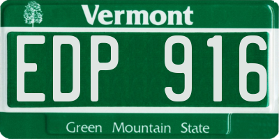 VT license plate EDP916